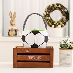 <span class=keywords><strong>Panier</strong></span> de Pâques en polyester en forme de ballon de football ou de lapin pour la chasse aux œufs, vente en gros - Product Image 3