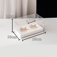 Boîte à cupcakes jetable en PET transparent de qualité alimentaire avec insert amovible 2/4 cavités, écologique, personnalisable OEM pour boulangerie