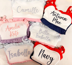 Monogram Fırfırlı Güneş Kıyafeti Bebek Kız Balon Kıyafet Bağcıklı İlk Doğum Günü Kıyafeti Yazlık Bebek Kız Tulum Takımları Paskalya - Product Image 3