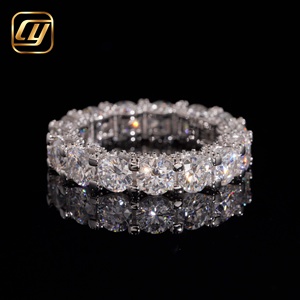 Anillo de Eternidad de Plata de Ley 925 con Diamantes Cultivados en Laboratorio, Corte Redondo, Bajo MOQ, Anillo Completo para Mujer, Venta Directa de Fábrica - Product Image 3