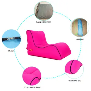 Taburete de pesca para perezosos, asiento inflable al aire libre, sofá de aire portátil plegable, material de paracaídas, sofá portátil ligero inflable