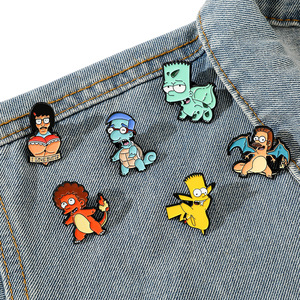 Broche en alliage des Simpsons, badge en métal électroplaqué, personnalisé, créatif et amusant, style dessin animé - Product Image 4