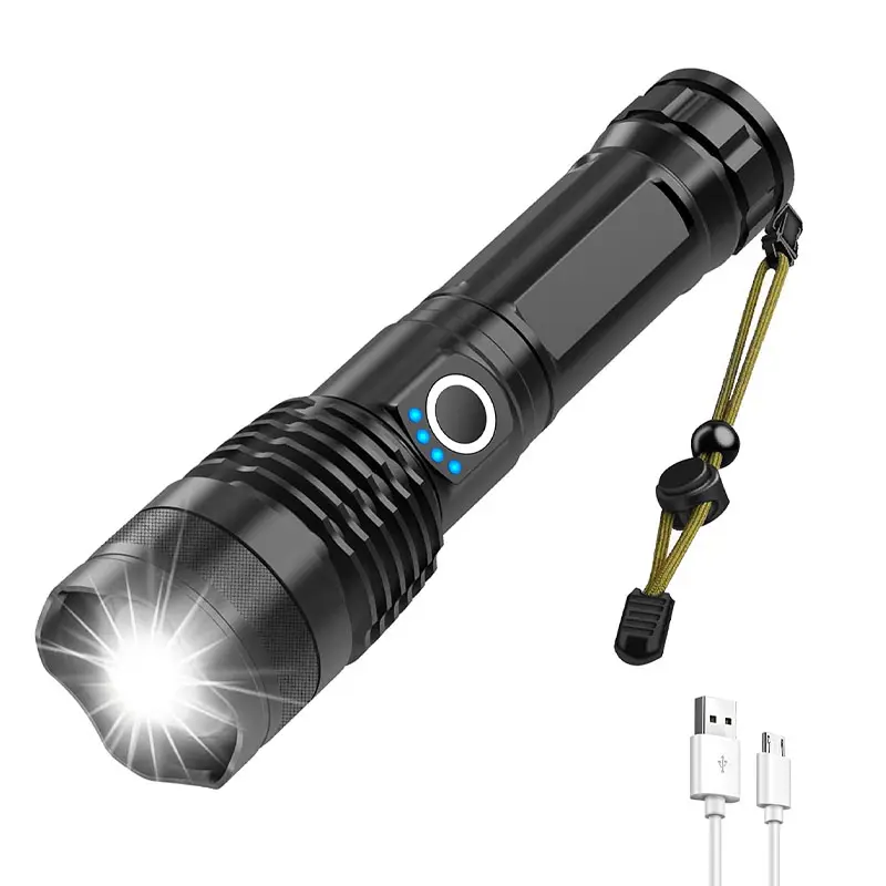 Waterproof zoomable Rechargeable P50 1500lm aluminium alloy Water Resistant 5 led modes High Powered FlashLights