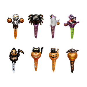 Decorazione di Halloween bastone portatile giocattolo decorazione scena palloncino oggetti di scena asilo zucca regali festa in alluminio palloncino - Product Image 1