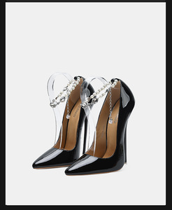 รองเท้าส้นเข็มหนังแท้ทรงหัวแหลมไซส์ใหญ่สไตล์ยุโรปอเมริกัน สีแดงสำหรับผู้ชาย  รองเท้าเจ้าสาวเซ็กซี่ ส้นเข็ม  สำหรับงานกลางคืน/งานแต่งงาน - Product Image 6