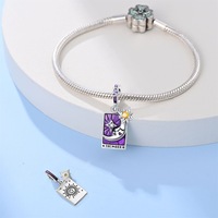 Nouveaux accessoires de bijoux en perles plaquées argent DIY, style punk, vitalité, sceptre, charmes italiens, collier, bracelet
