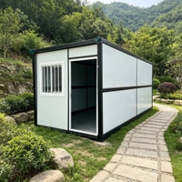 Maison conteneur pliable de 20 pieds, style ferme, respirante, pour chambre, atelier, bureau à domicile, hôtel, magasin, en panneaux sandwich d'acier