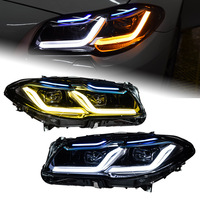 Conjunto de Faros Delanteros para BMW Serie F105 F18, Modelos 11-17, con Luces Diurnas Dobles G38 y Lentes Golden Eye