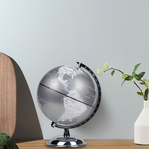 घरेलू सजावट क्रिस्टल ग्लोब के लिए काले और चांदी में सजावटी दुनिया के नक्शे - Product Image 5
