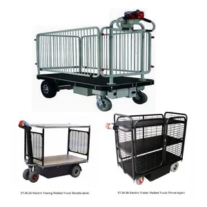 Four-Wheel Flatbed Electric Trolley Truck with Platform <strong>Cart</strong> for Hand <strong>Carts</strong> &amp; Trolleys - Product Image 2