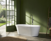 Baignoire autoportante en acrylique ovale moderne, ensemble d'accessoires de salle de bain pour la maison, l'hôtel, la villa