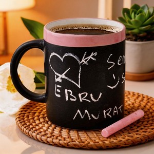 <span class=keywords><strong>Taza</strong></span> de cerámica de 11 oz estilo <span class=keywords><strong>pizarra</strong></span> <span class=keywords><strong>con</strong></span> borde esmaltado, hecha en Shandong, China - Product Image 2