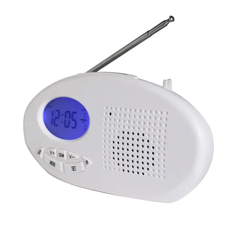 ホームアウトドアレジャーFM時計68-108mhzホワイトケースデスクトップ電子デジタルラジオ時計ブルーバックライト付き