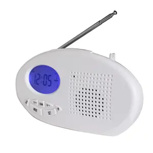Home Outdoor Leisure FM Clock 68-108mhz White Case Desktop Electronic Digital Radio Clock With Blue Backlight