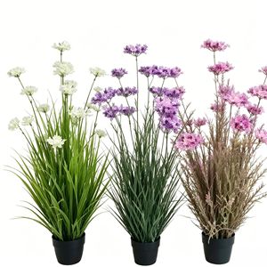 Plante artificielle en pot, herbe d'oignon, fleur de Gesang, herbe de chien, fausse fleur décorative pour centres commerciaux, hôtels et décorations florales - Product Image 5