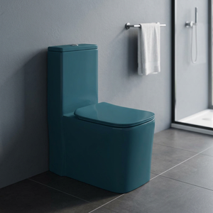 Inodoro de Cerámica Icónico de Una Pieza con Sifón en S, Doble Descarga, Ecológico, Color Verde Pavo Real, para Baño, Sanitario, ¡Gran Oferta! - Product Image 1