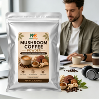 Vente en gros de champignons non-OGM casher halal pour la longévité, poudre de café aux champignons