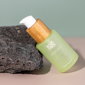 Sinh Thái Tre Bao Bì Mỹ Phẩm Container 30Ml 50Ml 100Ml Thủy Tinh Màu Xanh Lá Cây Mặt Kem Jar Với Nắp Tre Tre Nhỏ Giọt Huyết Thanh Chai - Product Image 3