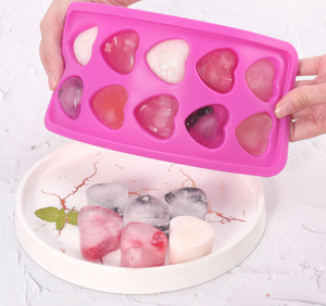 Gran oferta, grado alimenticio, forma de corazón 3D, 10 cavidades, bandeja de cubitos de hielo de silicona, molde de hielo, molde de silicona para dulces y Chocolate - Product Image 4
