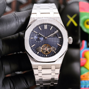 Luxury Custom Tourbillon <b>Automatic</b> Watch for Men Blue Dial Stainless Steel Business <b>Wristwatch</b> Wholesale - Product Image 1