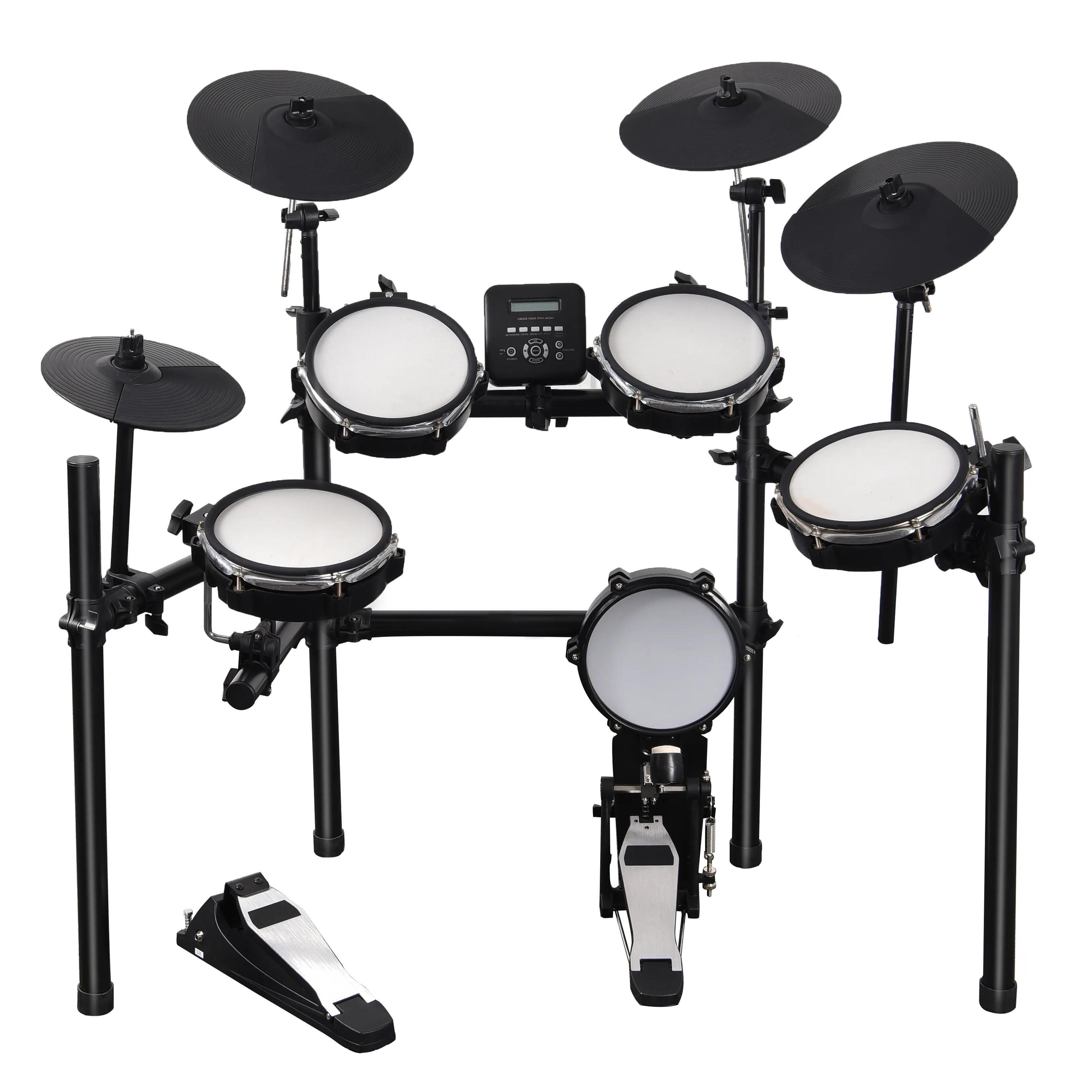 Professionele Dubbele Pedaal Drum Elektronische Drum Kit 5 Drums 4 Bekkens Percussie Drumset