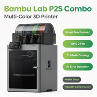 Imprimante 3D de bureau haute vitesse, multicolores, FDM, auto-nivelante, grand volume d'impression, Bambu Lab P2S Combo pour usage domestique et amateur