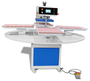 Nhà Máy bán hàng trực tiếp áp lực cao thủy lực tự động quay bốn trạm Máy ép nhiệt với máy in - Product Image 2