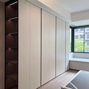 Modern Home Minimalist Adjustable Wooden Walk-In Closet <b>Bedroom</b> Wardrobe Wall <b>Cabinet</b> for Villa & Hotel Use - Product Image 4