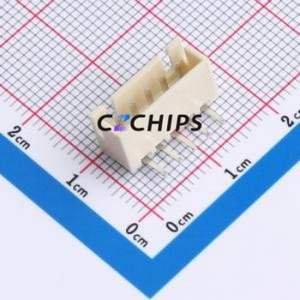 ZX-XH2.54-5PWZ-GW Wire-to-Board Pin Header Bent Lead Through Hole,P=2.5mm Connector 1x5P 2.5mm Right Angle Insert XH - Product Image 1