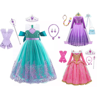 Robe de Princesse Rocky Elsa Anna Blanche-Neige pour Fête d'Anniversaire Sofia Belle Raiponce, Déguisement de Princesse pour Fille