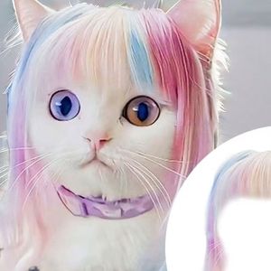 Universal Color Long Straight Polyester Pet Wig for Cats Dogs Babies Little Meow Pet Costume Wig for Summer - Product Image 6