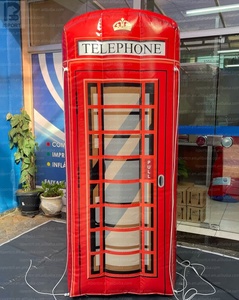 Modèle gonflable géant lumineux LED de 2 m, cabine téléphonique rouge de <span class=keywords><strong>Londres</strong></span>, kiosque publicitaire gonflable pour exposition en rue/tourisme - Product Image 3