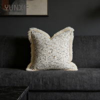 Housse de coussin décorative en polyester 100% avec pompons, luxe léger, pour salon, chambre à coucher, hôtel