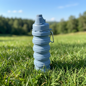 Bouteille d'eau pliable en silicone 500 ml pour enfants, sans BPA, qualité alimentaire, compatible lave-vaisselle, avec bouchon à vis, logo personnalisé - Product Image 1