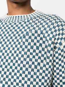 Pull tricoté personnalisé Sweat à capuche tricoté à grille jacquard Col rond Pull tricoté pour homme Pull pour homme - Product Image 4