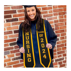 Estola de Graduación, Banda de Graduación de Felicitación, Sublimación, Bordado, Cruz Dorada, Banda de Graduación - Product Image 1