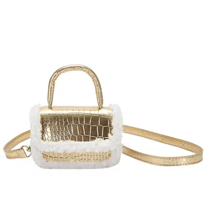 Mini Women's Bag Latest Fashion Mini Box Bags Girls Cute plush Purses wristlet bag Young Lady Shoulder Handbag For Woman