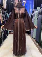 Nouvelle Abaya Noire Traditionnelle Islamique de Dubaï 2025 pour Femmes – Magnifique Vêtement du Golfe d'Arabie Saoudite, Accessoires Musulmans