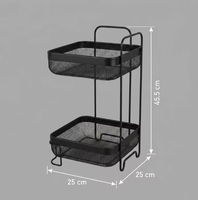 Étagère de rangement murale/de table multifonctionnelle en fil métallique à 2 niveaux, écologique et peu encombrante, capacité de 5 à 10 kg pour la cuisine