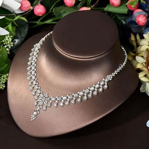 HIBRIDE 4 pièces mariée zircone ensembles de bijoux complets pour les femmes fête de luxe dubaï nigéria CZ cristal ensemble de Bijoux de mariage Bijoux N-834 - Product Image 5