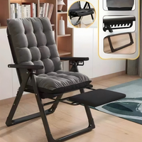 Chaise de plage pliante robuste Hangrui, chaise longue inclinable, repose-pieds extra large en tube carré, coussin, design moderne pour parc, OEM