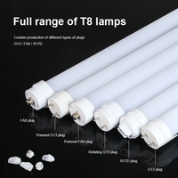 Tube fluorescent en verre T8 tubes de lampe de remplacement Tube de lumière LED T8 G13 en plastique d'aluminium très brillant