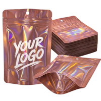Sachets Mylar 3,5g personnalisés avec logo imprimé, refermables, anti-odeur pour enfants, avec découpe holographique double face