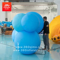 Ballons publicitaires sphériques gonflables géants bleus lumineux imperméables sur mesure 360° pour événements