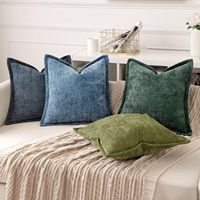 Housse de coussin en velours chenille de couleur unie personnalisée housses de coussin oreillers de décoration intérieure housses de coussin pour canapé