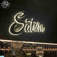 Enseigne de devanture électronique rétroéclairée personnalisée pour extérieur, étanche, lettres 3D LED à halo lumineux pour bâtiment commercial