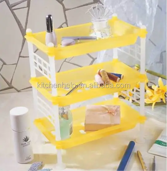 Durable useful 3 layers bathroom plastic storage rack