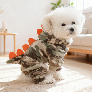 New Autumn Winter Dog <b>Clothes</b> Fleece Lined Warm Colorful Four Legged Dinosaur Cosplay <b>Cat</b> Dog <b>Clothes</b> Funny Outfits - Product Image 3