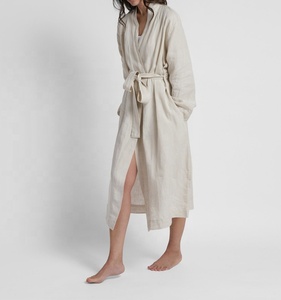 Personnalisé Homme Femme Japonais Lâche Casual 100% Lin 192gsm Robe De <span class=keywords><strong>Nuit</strong></span> Robe De Bain Lin Vêtements De <span class=keywords><strong>Nuit</strong></span> <span class=keywords><strong>pour</strong></span> La Maison Hôtel - Product Image 5