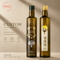 Bouteille d'huile d'olive en verre personnalisée OEM ODM 500 ml avec impression de logo, bouteille d'huile carrée de luxe pour l'emballage d'huile d'olive premium
